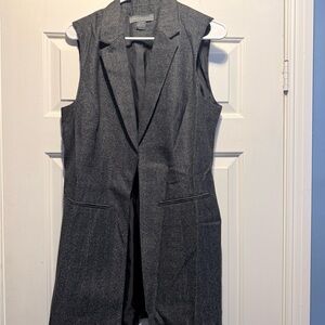 Suzy Shier Charcoal Herringbone Vest